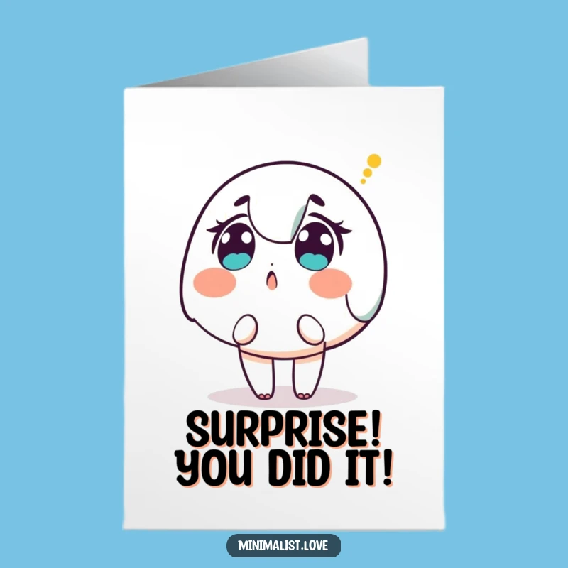 Free Printable Surprised Character Letter Card: Quirky Downloadable Gift for Achievements