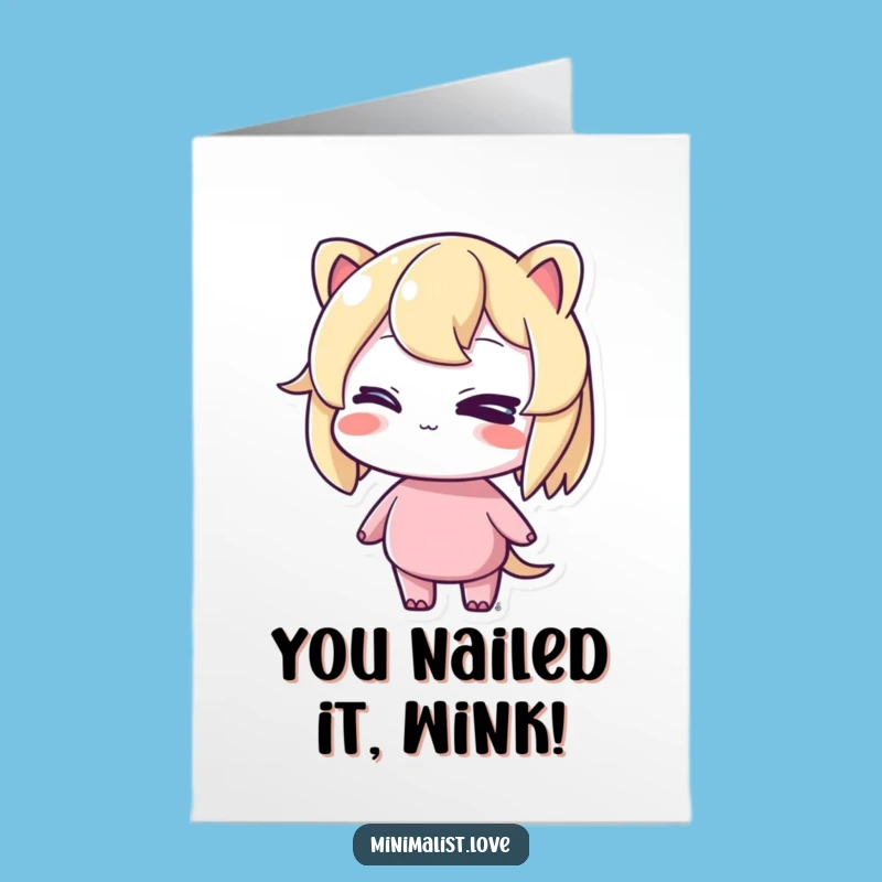 Free Printable Winking Congrats Card: Funny Balance Downloadable Gift