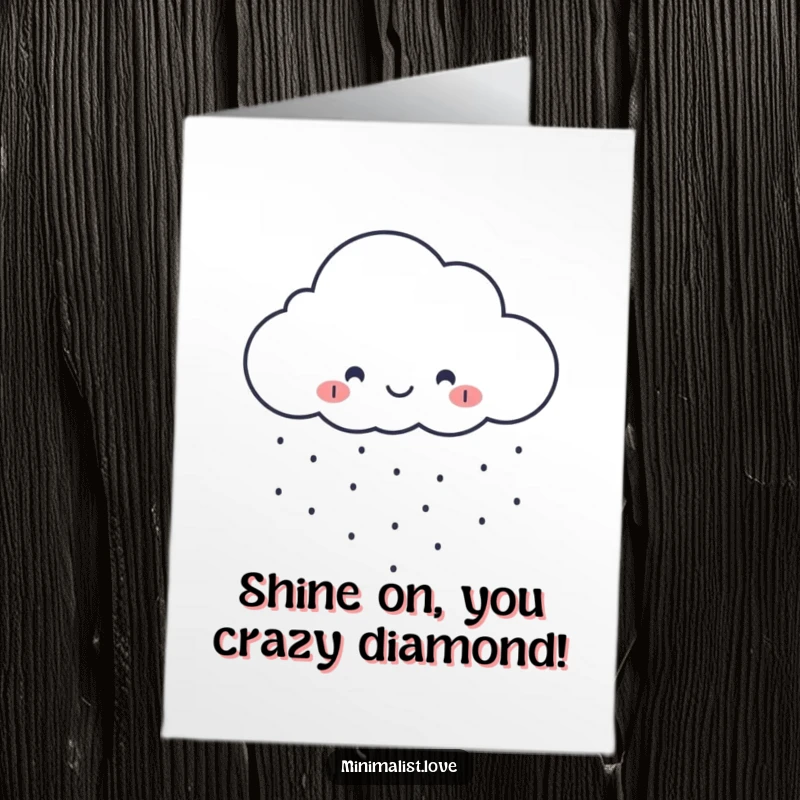 Funny Free Printable Congratulations Card: Smiling cloud character raining tiny dots, conveying joy and good vibes for any achievement.