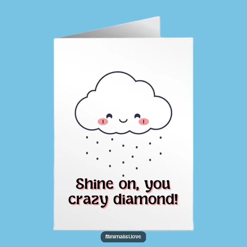 Free Printable Congrats Card: Happy Cloud Raining Dots Funny Downloadable