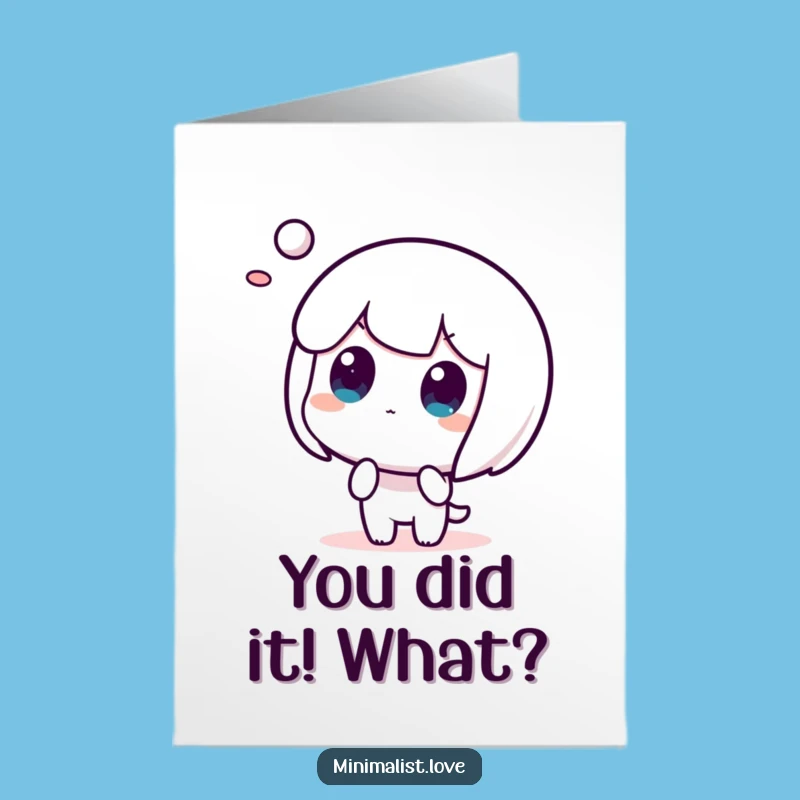 Free Printable Congratulations Card: Shocked Character, Abstract Surprise, Downloadable Gift