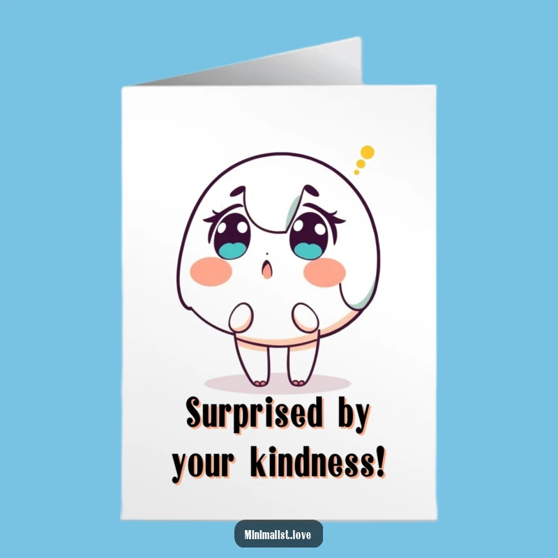 Free Printable Surprised Dot Thank You Card: Amusing Downloadable Gift for Unexpected Kindness