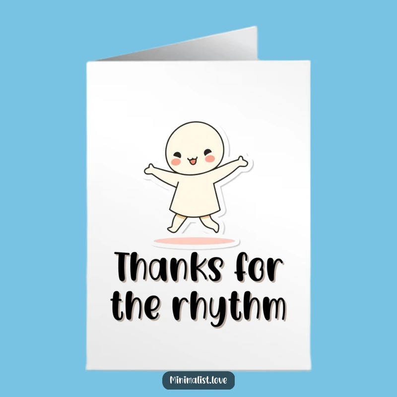 Free Printable Thank You Card: Dancing Character - Funny Downloadable Gift!