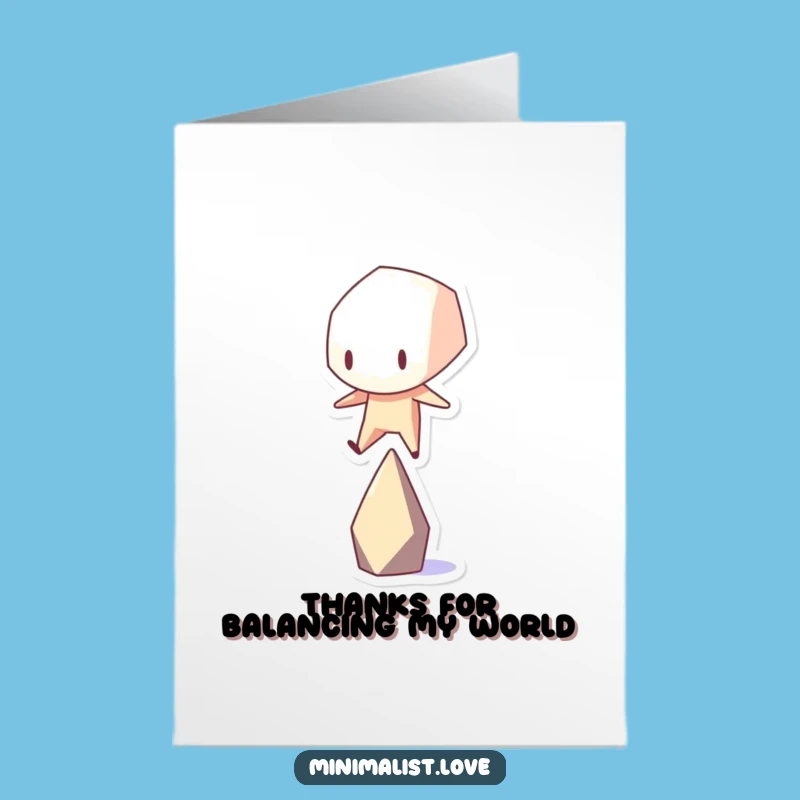 Free Printable Thank You Card: Geometric Balancer Funny Downloadable Gift