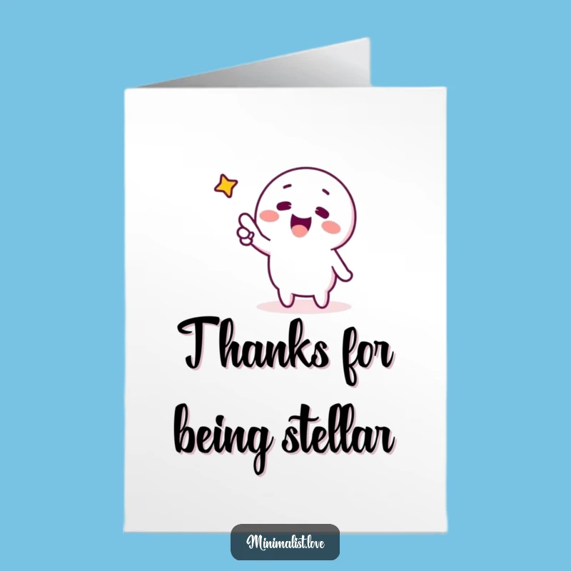 Free Printable Thank You Card: Pointing Star Character - Funny Downloadable Gift!