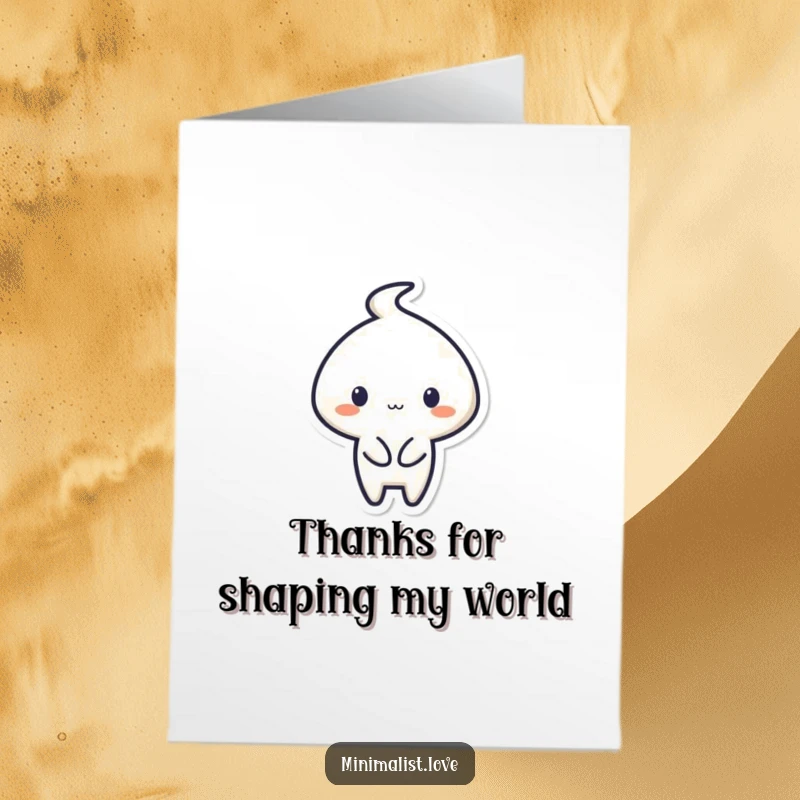 Funny Free Printable Thank You Card: Minimalist character drawing a star shape with a graceful flourish, showing artistic thanks.