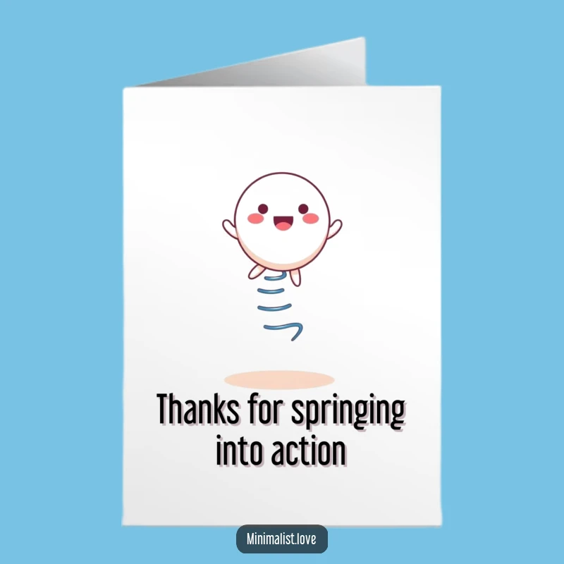Free Printable Thank You Card: Bouncy Character Thanks, Joyful DIY Gift!