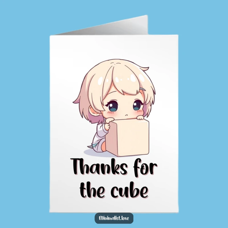 Funny Free Printable Thank You Card: Cube Contemplation, Simple Gratitude, Downloadable Gift