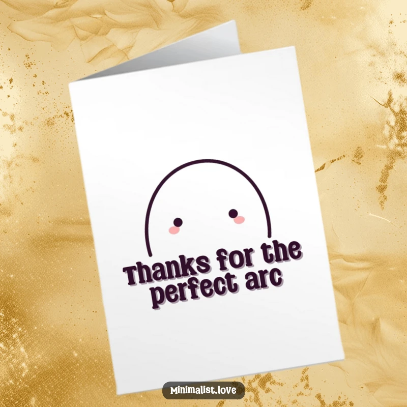 Funny Free Printable Thank You Card: A stylized arc with a dot at the end, created by a single bold line, for a thank you.