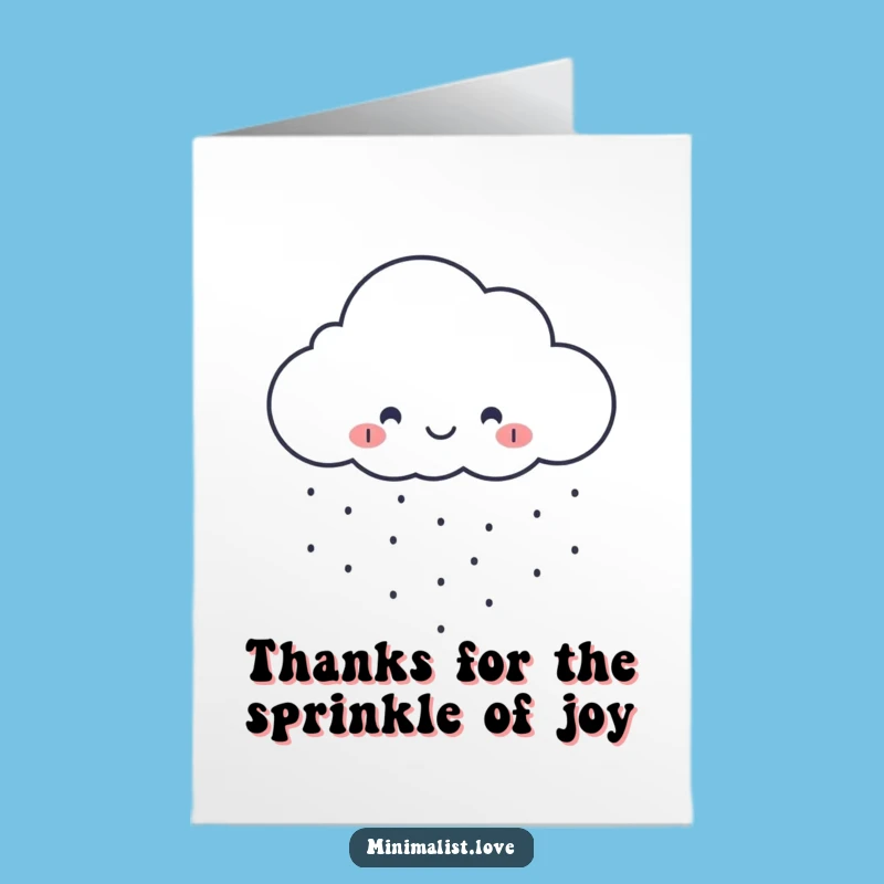 Free Printable Thank You Card: Cloud Raining Dots Funny Downloadable Gift
