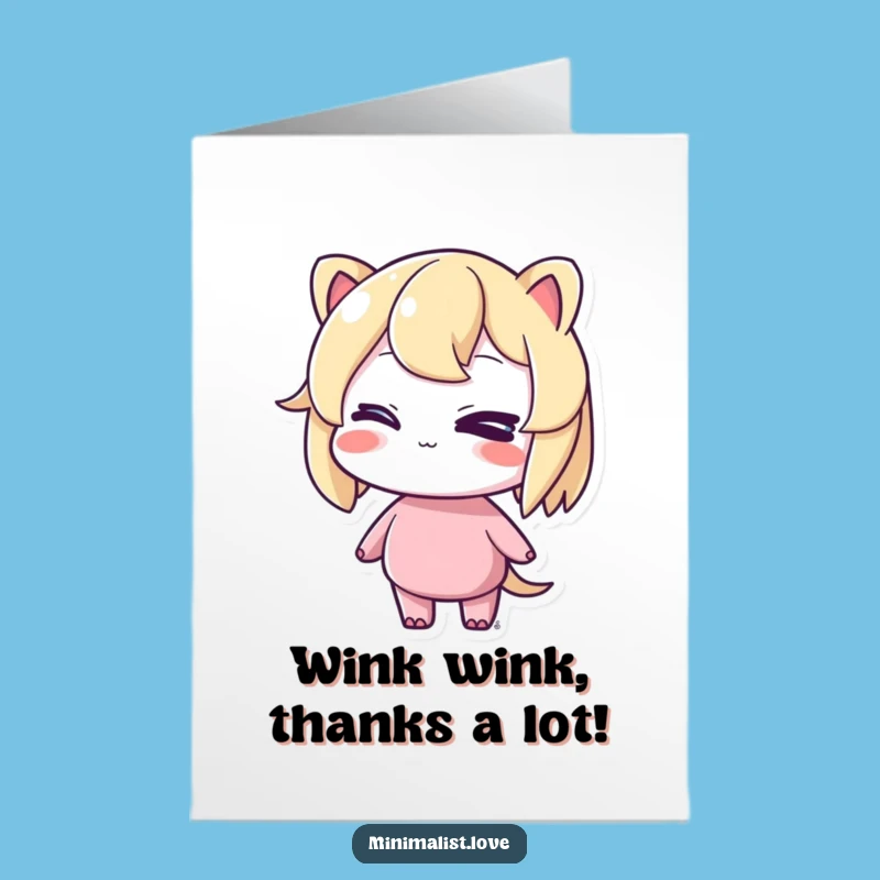 Free Printable Winking Thank You Card: Funny Balance Downloadable Gift