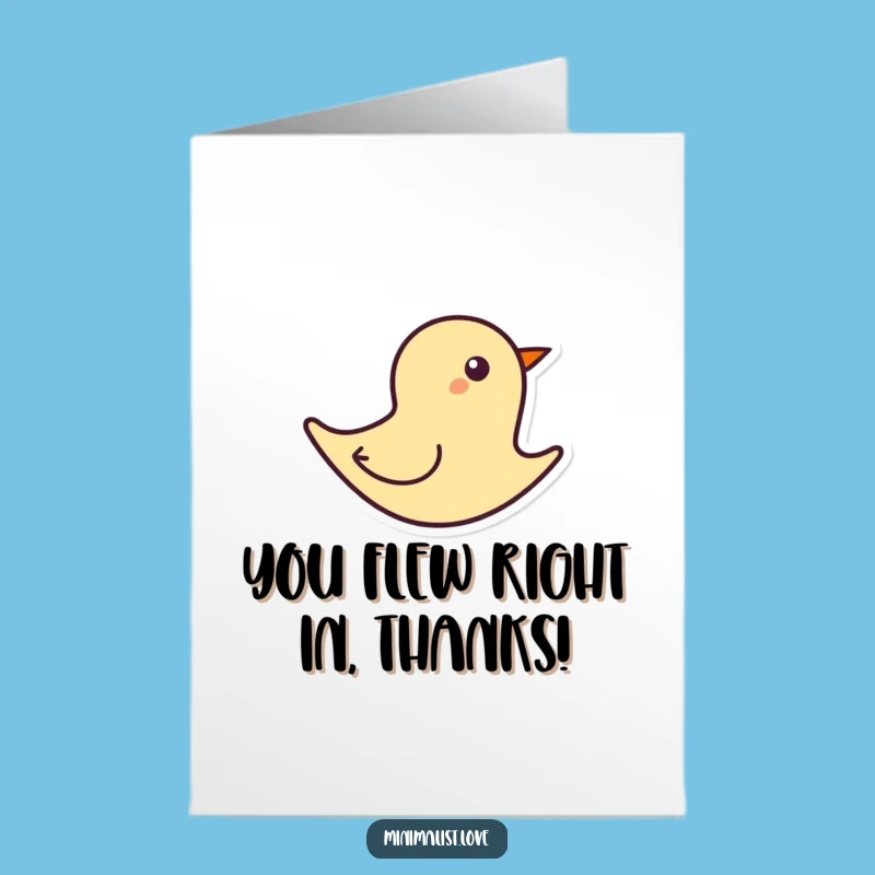 Free Printable Thank You Card: Abstract Bird Flight Funny Downloadable Gift