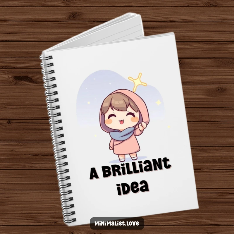 Funny Character Notebook: A notebook cover showing a hopeful character holding a solitary, glowing line aloft.