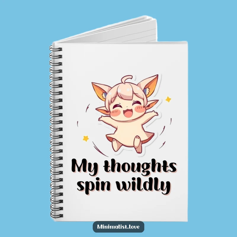 Funny Spinning Character Notebook: Joyful Pointed Ears, Creative Funny Gift!