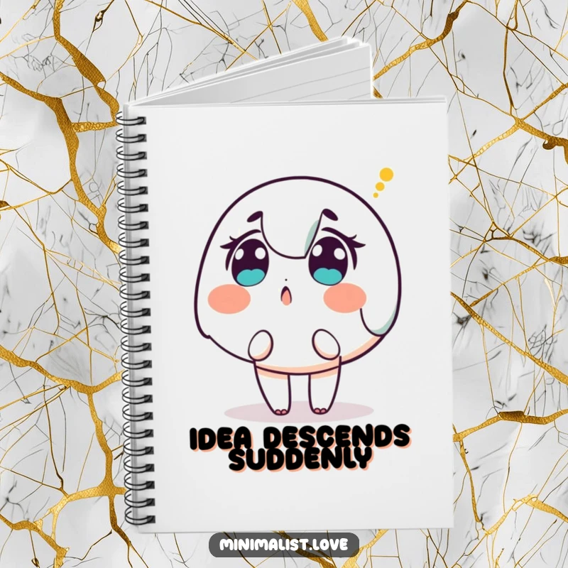 Funny Character Notebook: A notebook cover showing a surprised character looking up at a single descending dot.