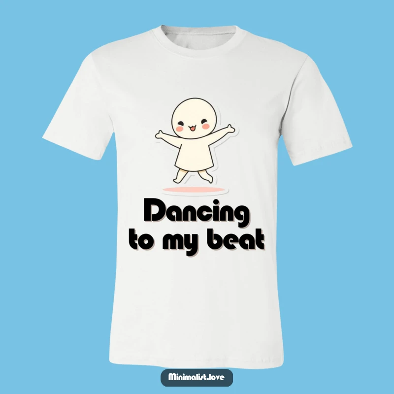 Funny Dancing Character Geometric Shirt Minimalist Rhythmic Style Funny Gift Tee