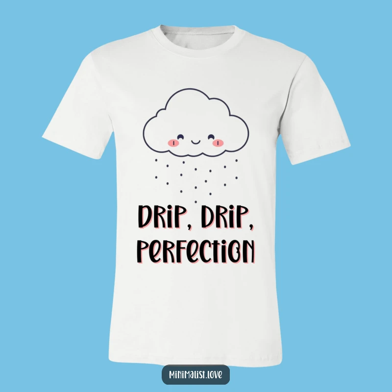 Funny Cloud Raining Dots T-Shirt - Minimalist Art Tee for Awesome People