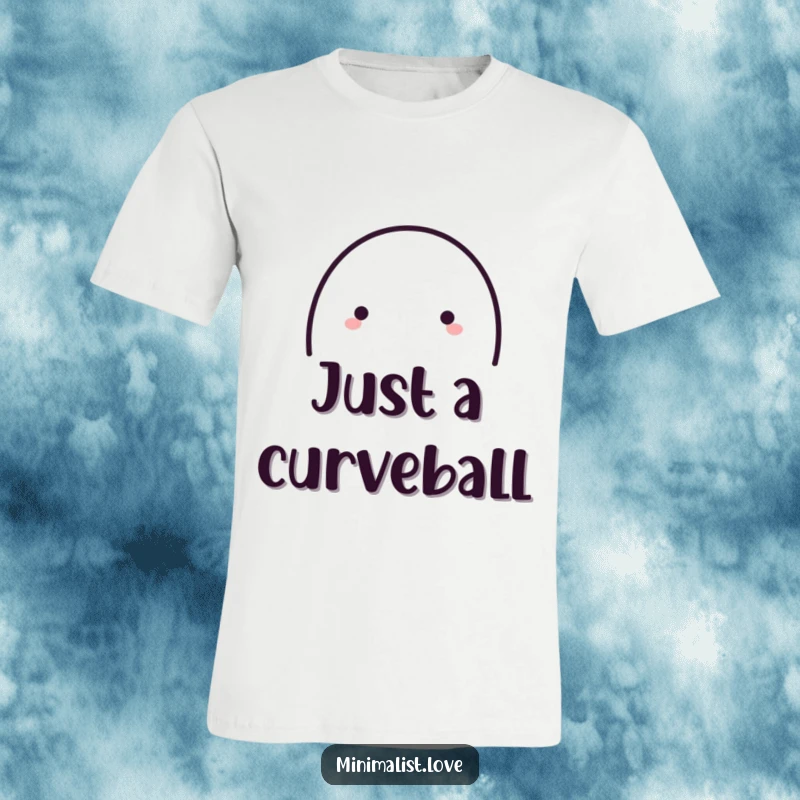 Funny minimalist design featuring a single bold line creating a playful arc with a dot at the end.