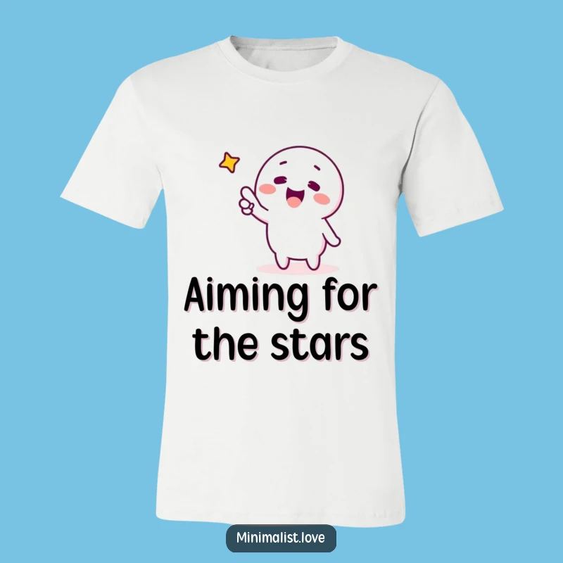 Funny Pointing Star Shirt Minimalist Character's Dreamy Style Funny Gift Tee