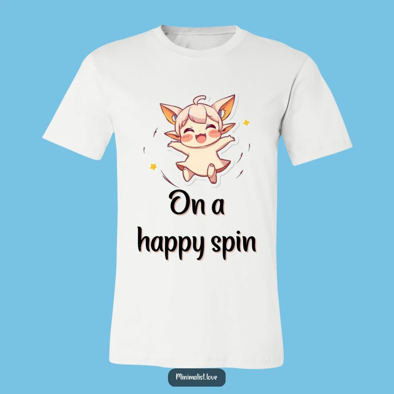 Funny Spinning Character T-Shirt: Joyful Pointed Ears, Energetic Funny Gift!