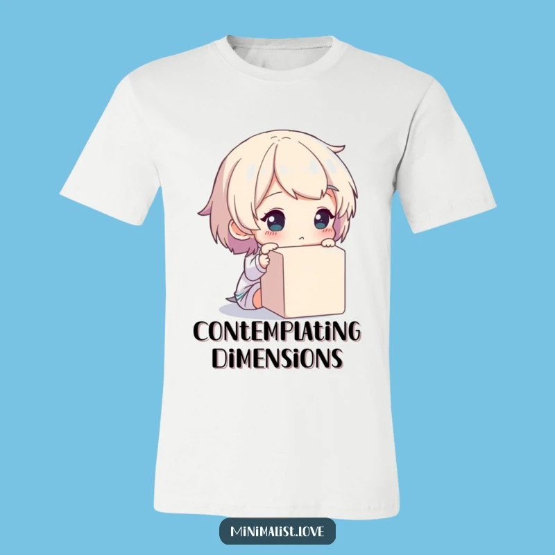 Funny T-Shirt - Pondering the Cube, Geometric Humor