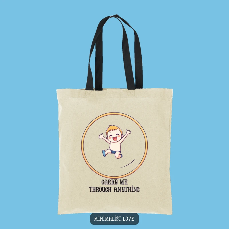 Funny Leaping Figure Hoop Tote Bag: Carry Your Ambition, Practical Funny Gift