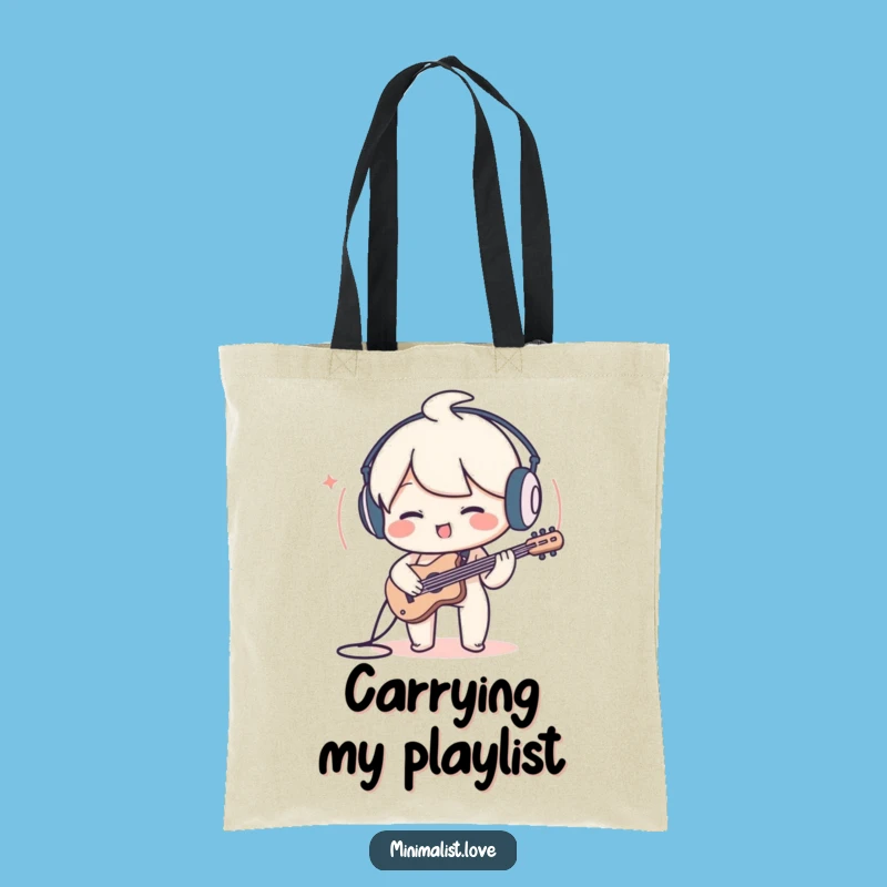 Funny Sound Wave Character Tote Bag: Carry Your Music with Hilarious Style!