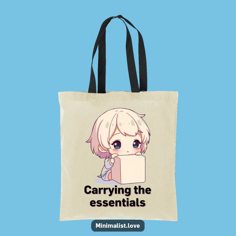 Funny Tote Bag - Cube Contemplation, Geometric Accessory