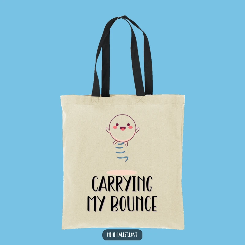 Funny Bouncing Character Tote Bag: Carry Your Joy with Hilarious Spring Flair, Fun Gift