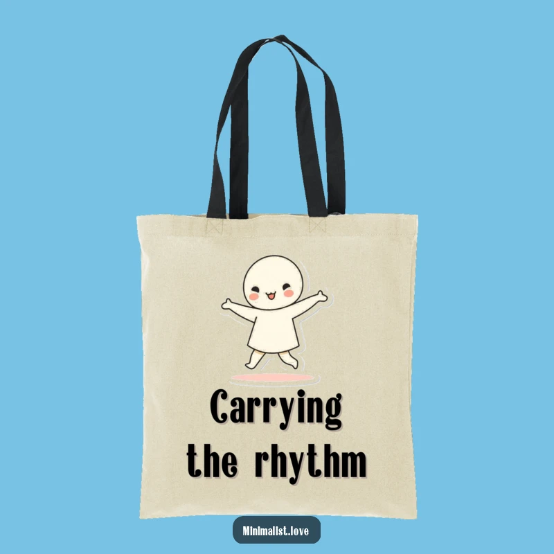 Funny Dancing Character Geometric Tote Bag Carry Your Art with Minimalist Flair Funny Gift