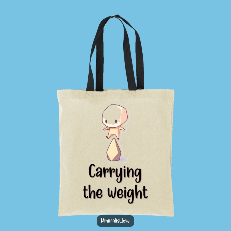Funny Geometric Balance Attempt Tote Bag - Hilarious Art Carryall