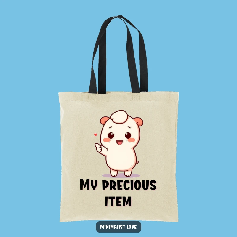 Funny Kawaii Pointing Tote Bag: Cute Minimalist Style Accessory Gift