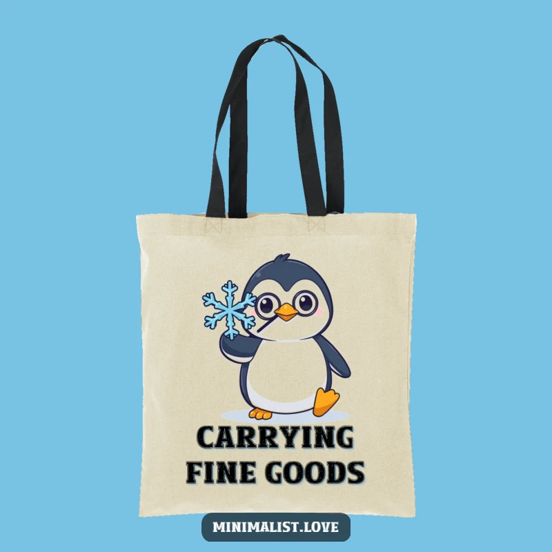 Funny Penguin Monocle Tote Bag: Carry your style with this dapper penguin, a chic funny gift.