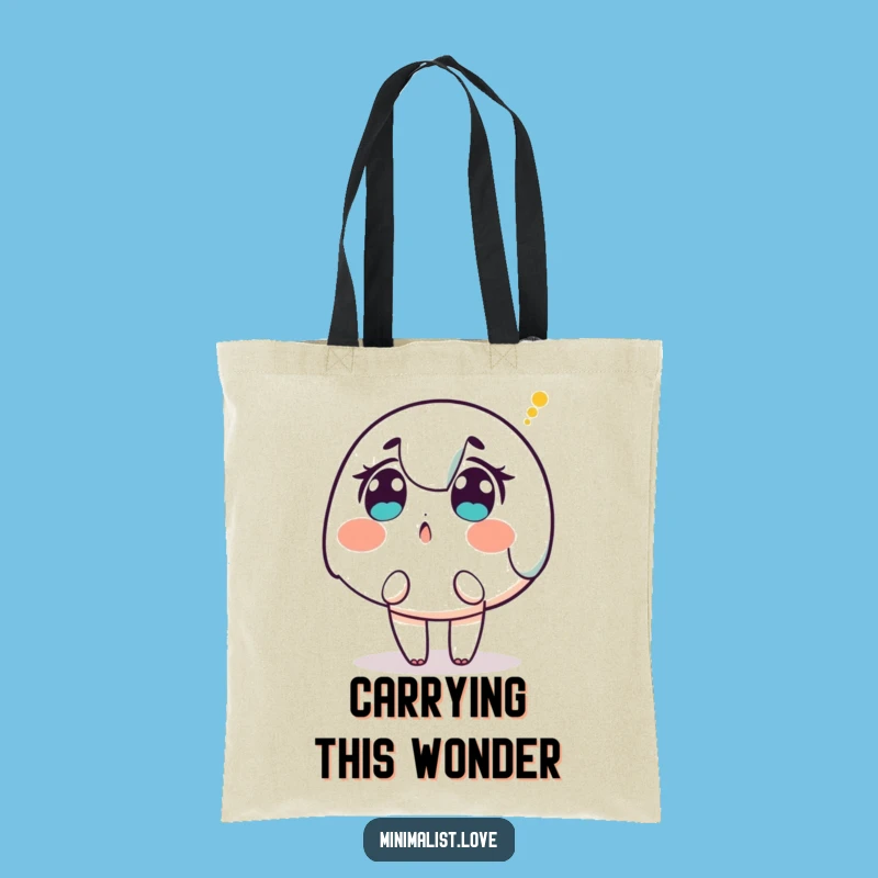 Funny Surprised Character Dot Tote Bag: Carry Your Curiosity with Hilarious Style!